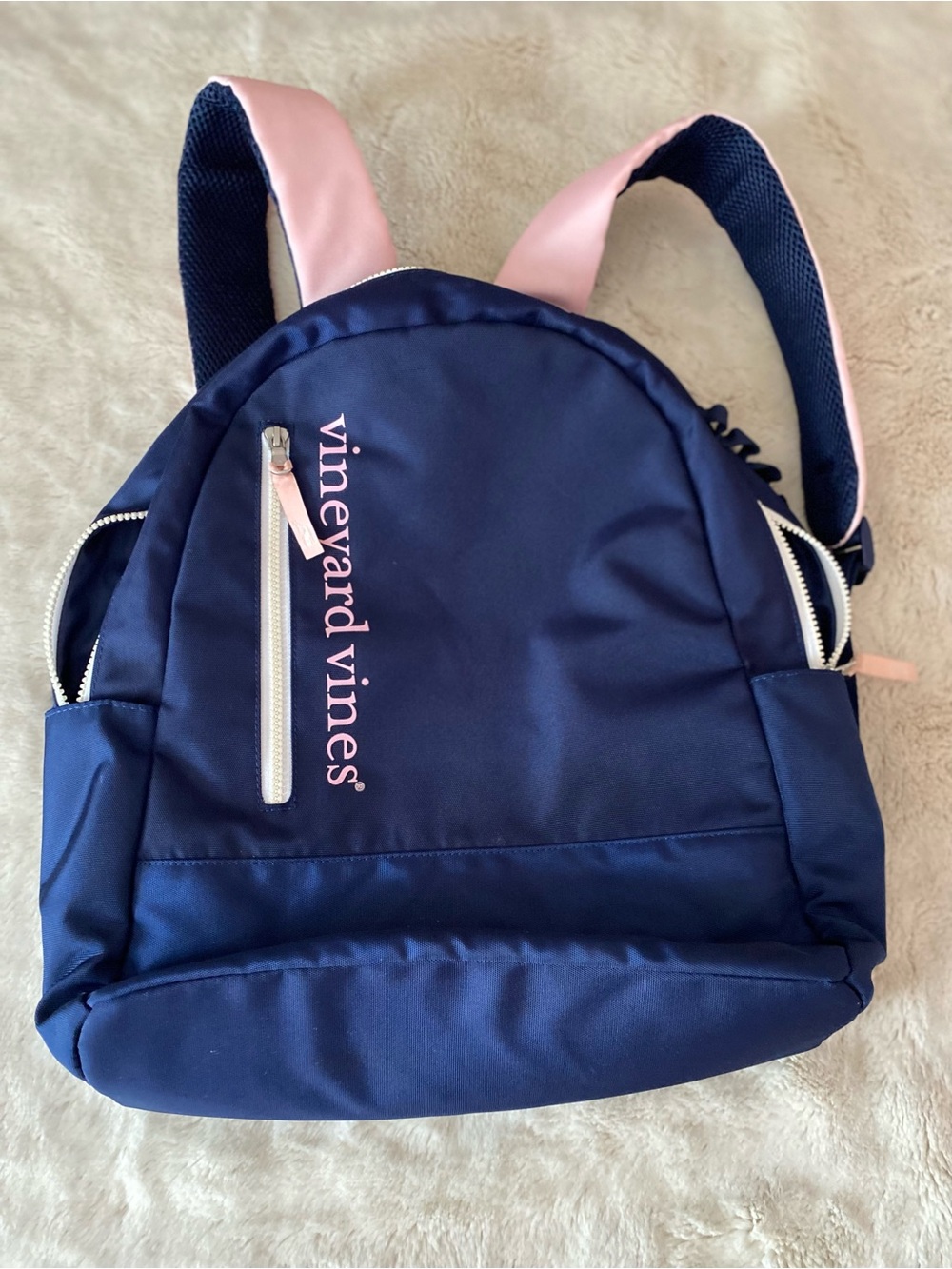 Vineyard Vines x Target backpack navy blue with pink straps